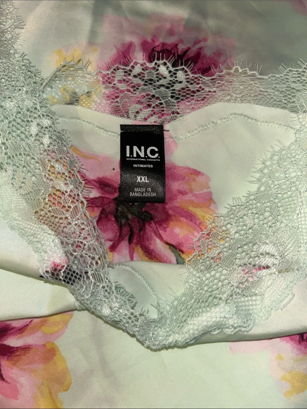 NWT Plus Size Chemise in mint color and floral print by INC by Macys